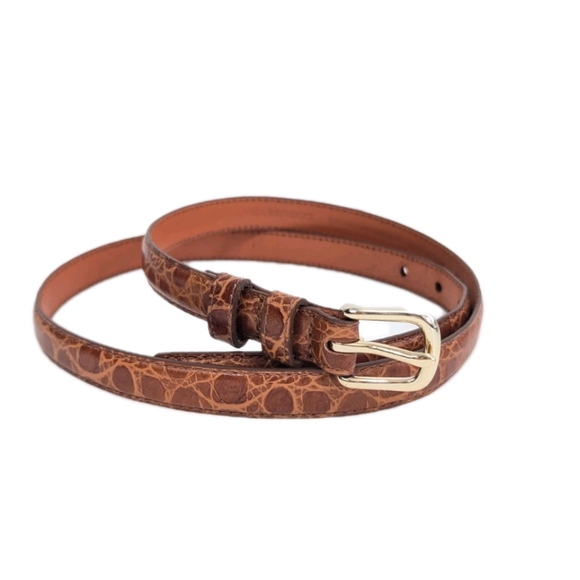 Banana Republic Women Italian Leather Belt Medium New classic style gold buckle main image 4